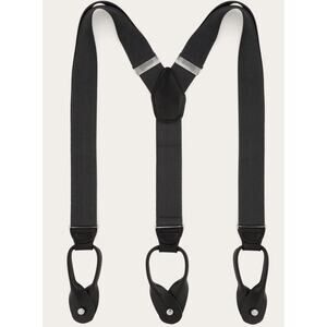 Wide Dark Grey Split Button Suspenders Trendhim 3.5cm Width Mens New